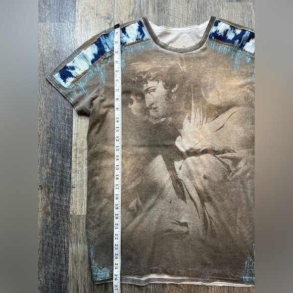 Verdette Premium Collection Cotton T Shirt with Yarn Denim Features Size Medium - Picture 11 of 14